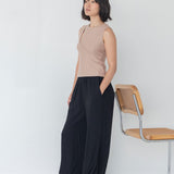 Knit Top with Asymmetrical Keyhole - Esse - Mocha - S - 