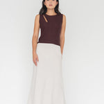 Knit Top with Asymmetrical Keyhole - Esse - Mocha - S - 