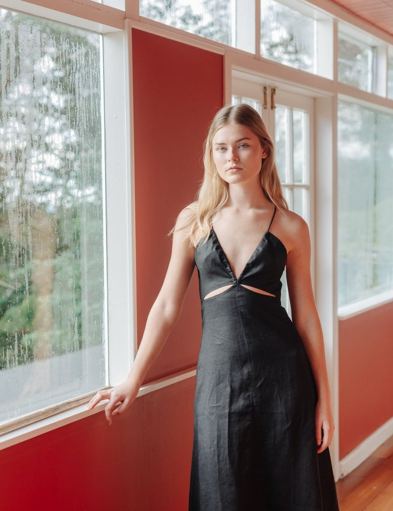 Linen Multi - Way Dress - Esse - Black - XXS - 