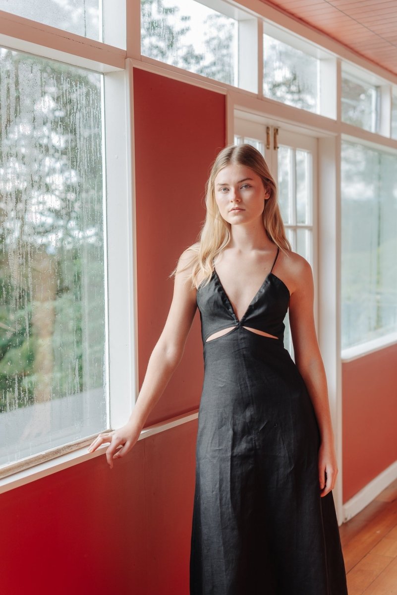 Linen Multi - Way Dress - Esse - Black - XXS - 