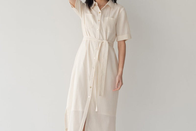 Lumen Shirt Dress - Limited Edition - Esse-Bone White-XXS (MTO)-None/ Option 1-2