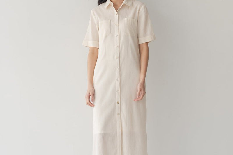 Lumen Shirt Dress - Limited Edition - Esse-Bone White-XXS (MTO)-None/ Option 1-2