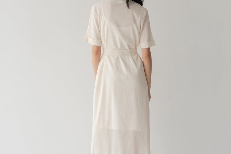 Lumen Shirt Dress - Limited Edition - Esse-Bone White-XXS (MTO)-None/ Option 1-2