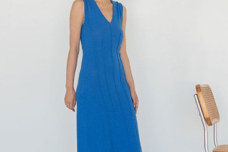 Maxi Dress with Darts - Esse - Electric Blue - S - 