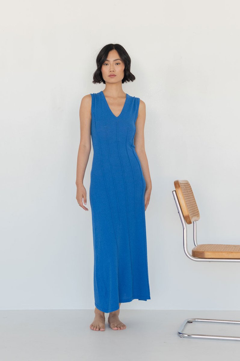 Maxi Dress with Darts - Esse - Mocha - S - 