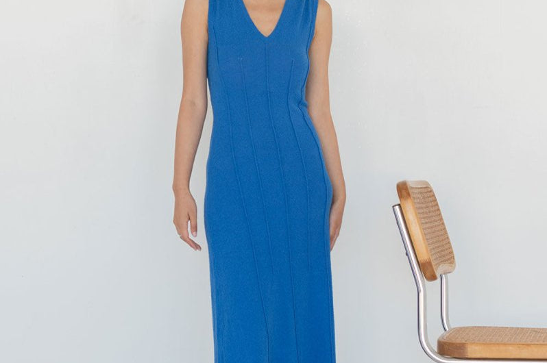 Maxi Dress with Darts - Esse - Mocha - S - 