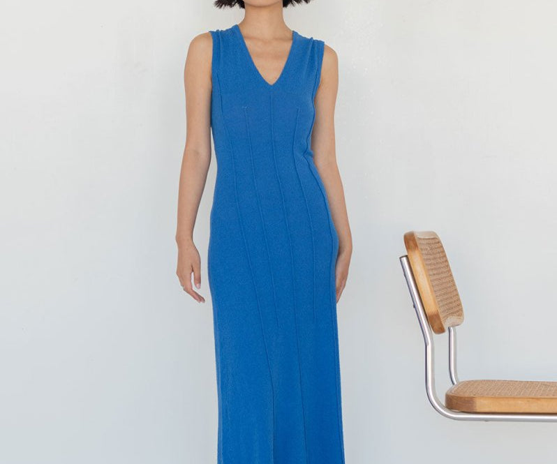 Maxi Dress with Darts - Esse - Mocha - S - 