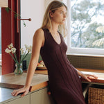 Maxi Dress with Darts - Esse - Mocha - S - 