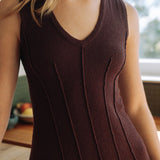 Maxi Dress with Darts - Esse - Mocha - S - 