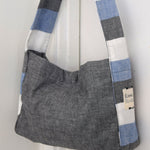 Mini Striped Denim Satchel - Esse - Dark Denim - 
