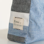 Mini Striped Denim Satchel - Esse - Denim - 