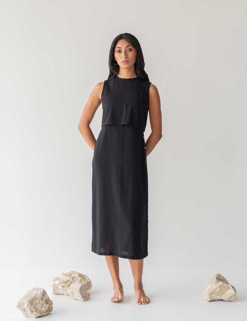 Open Back Dress - Esse-Mocha-XS (Backorder)-