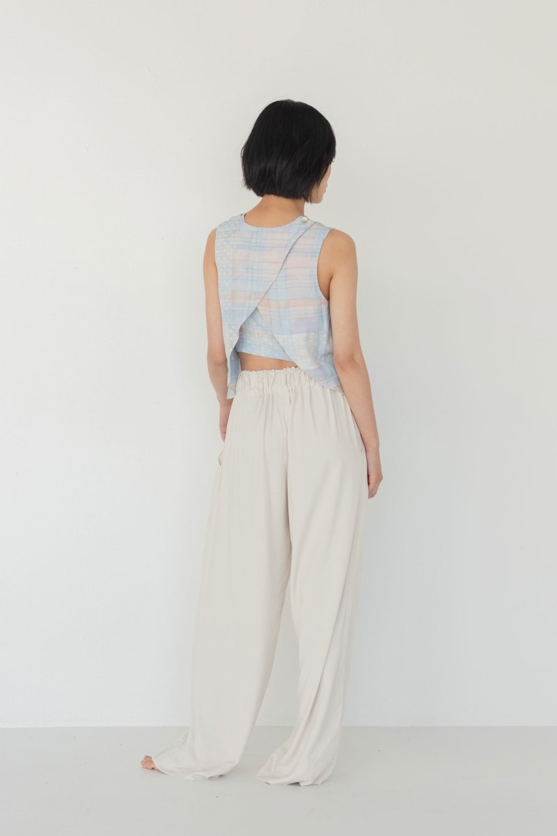 Open Back Top - Watercolour Plaid - Esse - Forar - XS - 