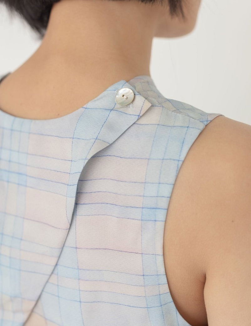 Open Back Top - Watercolour Plaid - Esse - Sommer - XS - 
