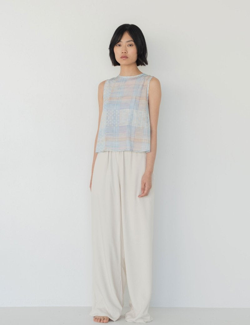 Open Back Top - Watercolour Plaid - Esse - Sommer - XS - 