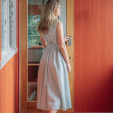 Organic Cotton Maxi Dress in Stripes - Coming Soon - Esse - Verdant Green - XXS - 