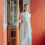 Organic Cotton Maxi Dress in Stripes - Coming Soon - Esse - Verdant Green - XXS - 