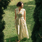 Organic Cotton Maxi Dress in Summer Florals - Esse-Sunshine Yellow-XS-