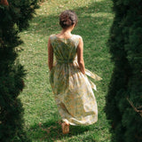 Organic Cotton Maxi Dress in Summer Florals - Esse-Sunshine Yellow-XS-