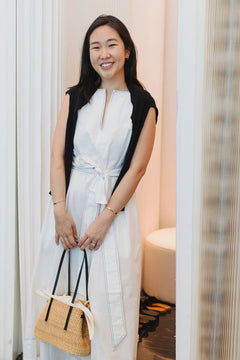 Organic Cotton Maxi Dress in White Denim - Esse - White Denim - XS - 