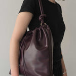 Oslo Drawstring Hobo in Aubergine - Esse - 