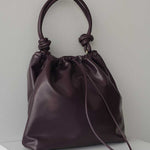 Oslo Drawstring Hobo in Aubergine - Esse - 