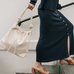 Oslo Drawstring Hobo in Shell - Esse - 