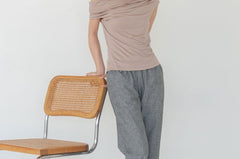 Relaxed Drawstring Capri in Dark Denim - Esse - XXS - 