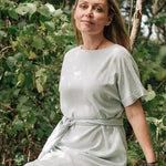 Relaxed Maxi Dress with Sleeves - Esse - Nautical Blue - XS - 