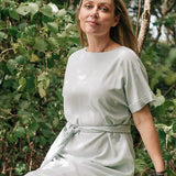 Relaxed Maxi Dress with Sleeves - Esse - Nautical Blue - XS - 