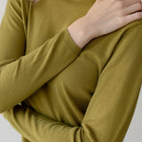 Rolled Neck Merino Top - Esse-Chartreuse-One Size-