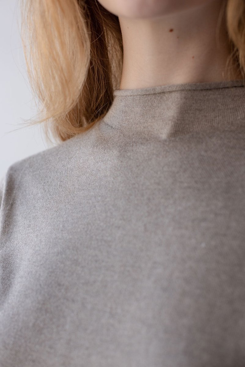 Rolled Neck Merino Top - Esse - Chartreuse - One Size - 