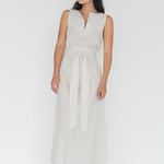 Seersucker Cotton Maxi Dress in Cereal - Esse - XXS - 