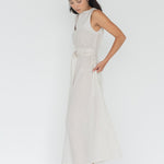 Seersucker Cotton Maxi Dress in Cereal - Esse - XXS - 