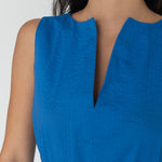 Seersucker Cotton Maxi Dress in Electric Blue - Esse - XXS - 
