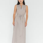Seersucker Cotton Maxi Dress in Warm Sand - Esse - XXS - 