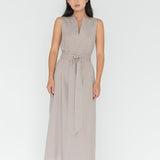 Seersucker Cotton Maxi Dress in Warm Sand - Esse - XXS - 