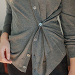 Silk Cashmere Asymmetrical Cardigan - Esse - S - Black - 