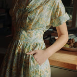 Sleeved Maxi Dress in Summer Florals - Coming Soon - Esse - Sunshine Yellow - XXS - 