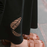 Slip Skirt with Embroidery in Black - Esse - XS - Black - 