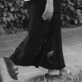 Slip Skirt with Embroidery in Black - Esse - XS - Black - 