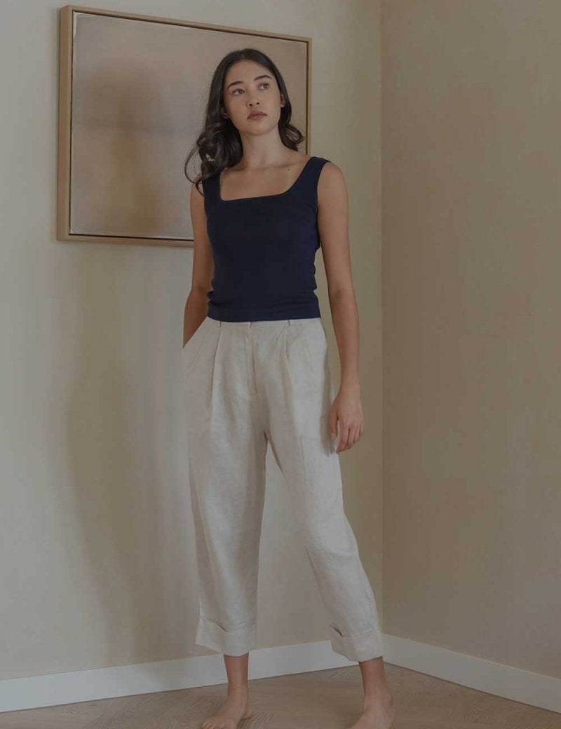 Tailored Cuffed Pants in Cereal - Esse-XXS (MTO)-Option 1-