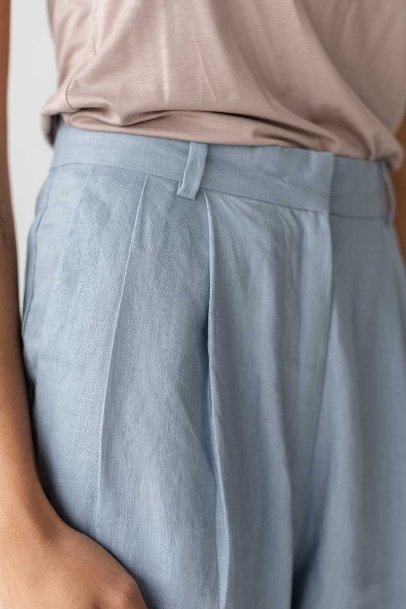 Tailored Cuffed Pants in Dusty Blue - Esse-XXS (MTO)-Option 1-