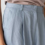 Tailored Cuffed Pants in Dusty Blue - Esse-XXS (MTO)-Option 1-