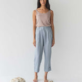 Tailored Cuffed Pants in Dusty Blue - Esse-XXS (MTO)-Option 1-