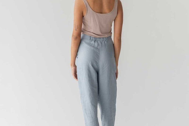 Tailored Cuffed Pants in Dusty Blue - Esse-XXS (MTO)-Option 1-