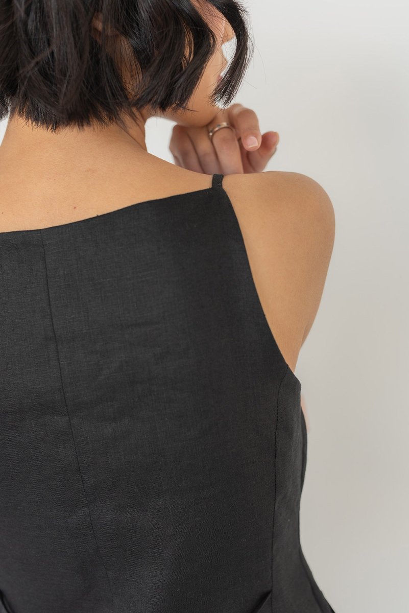 Tailored Waistcoat in Linen - Esse - Chalk - XXS - 