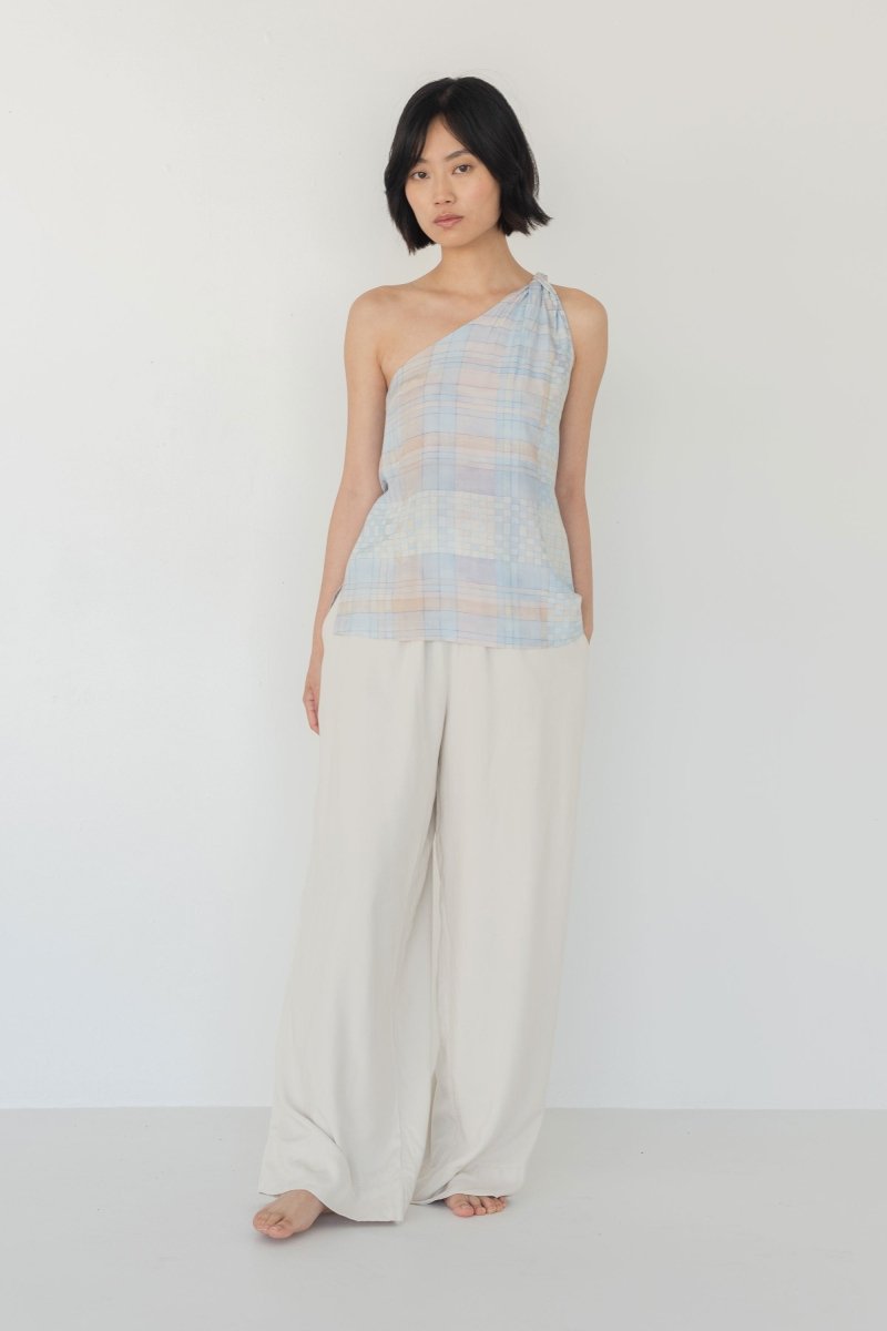 Women's Toga Top in Watercolour Plaid