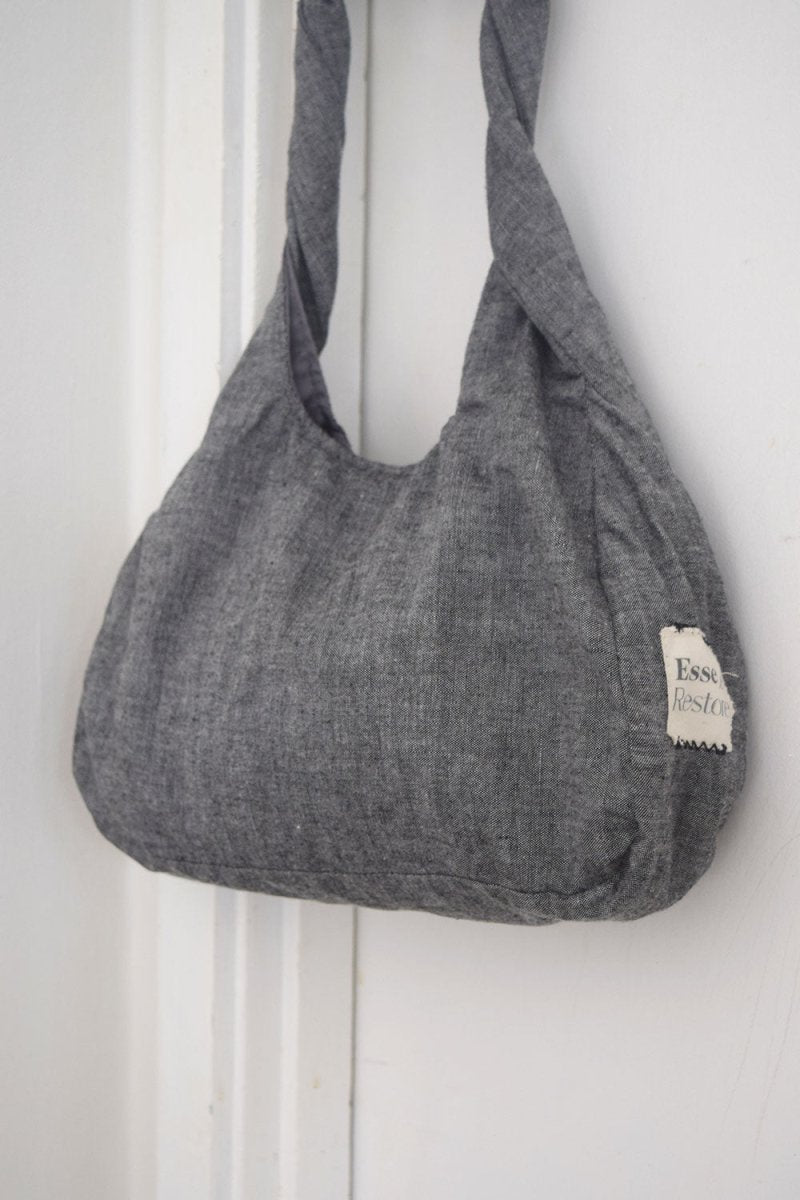 Twist and Turn Mini Denim Hobo Bag - Esse - Dark Denim - 