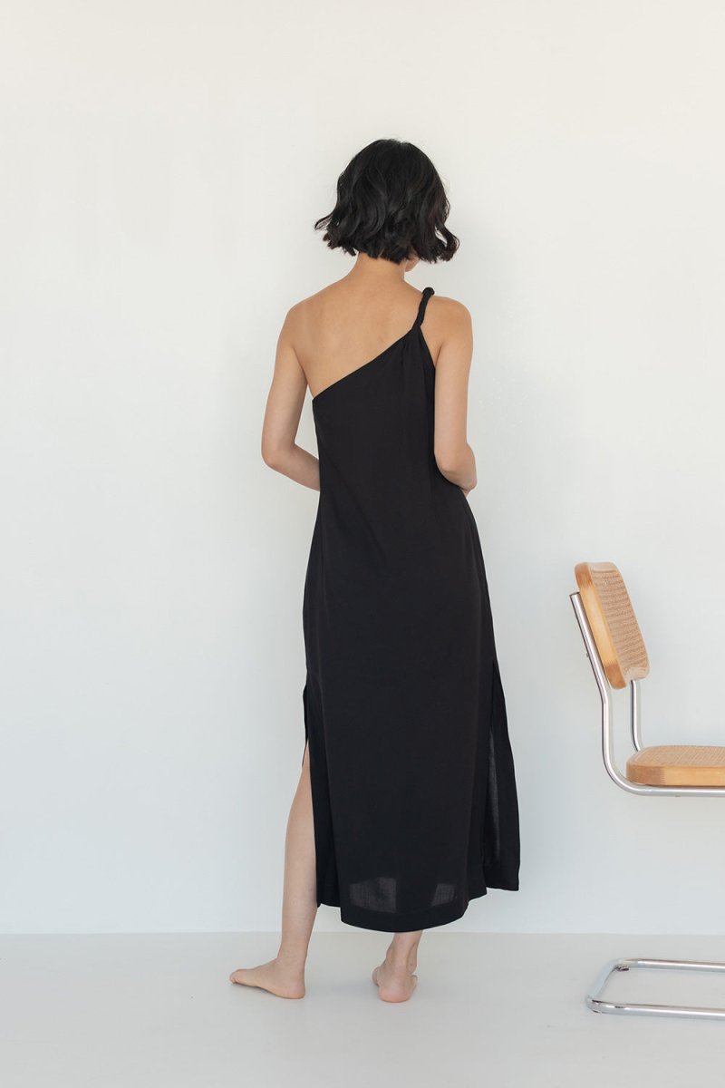 Twist and Turn Toga Dress - Esse - Black - XXS - 